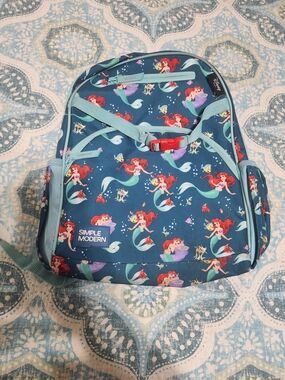 Simple Modern Ariel Mermaid Kids Backpack - Teal & Red